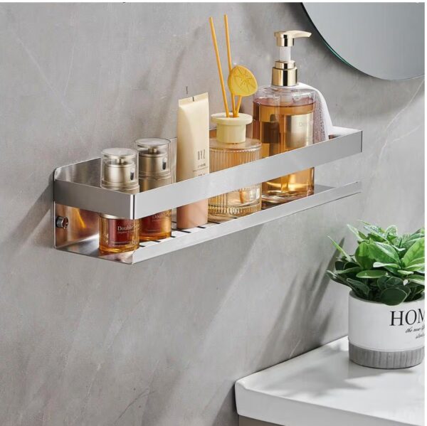 15.7 in. W x 3.2 in. Hx 3.9 in. D Stainless Steel Wall Mount Square Bathroom Shelf in Silver