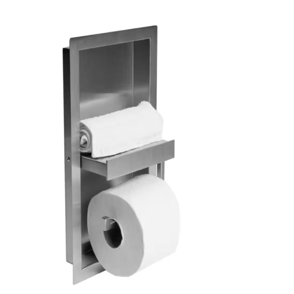 14.5 in. x 10 in. x 1.75 in. Bathroom Shelf in Brushed Stainless Steel