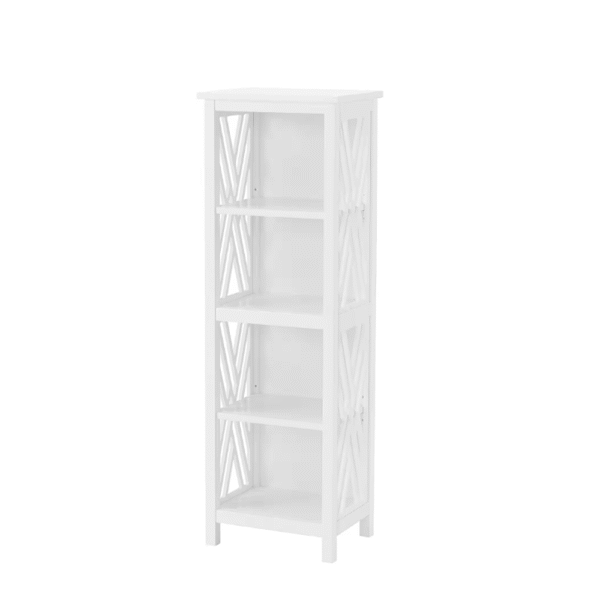 24.4 in. W x 66.9 in. H x 9.5 in. D Yellow Bamboo Over the Toilet Storage Bathroom Rectangular Cabinet with Open Shelf